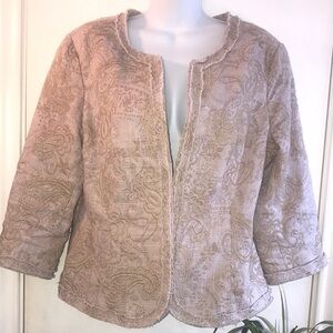 Coldwater Creek Taupe Linen Blend Blazer Size 12
